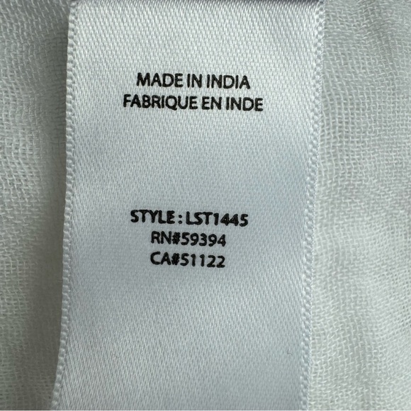 Beachlunchlounge Nox Crinkle Gauze Tie Front Button‎ Up Shirt White XS Casual - Picture 13 of 13